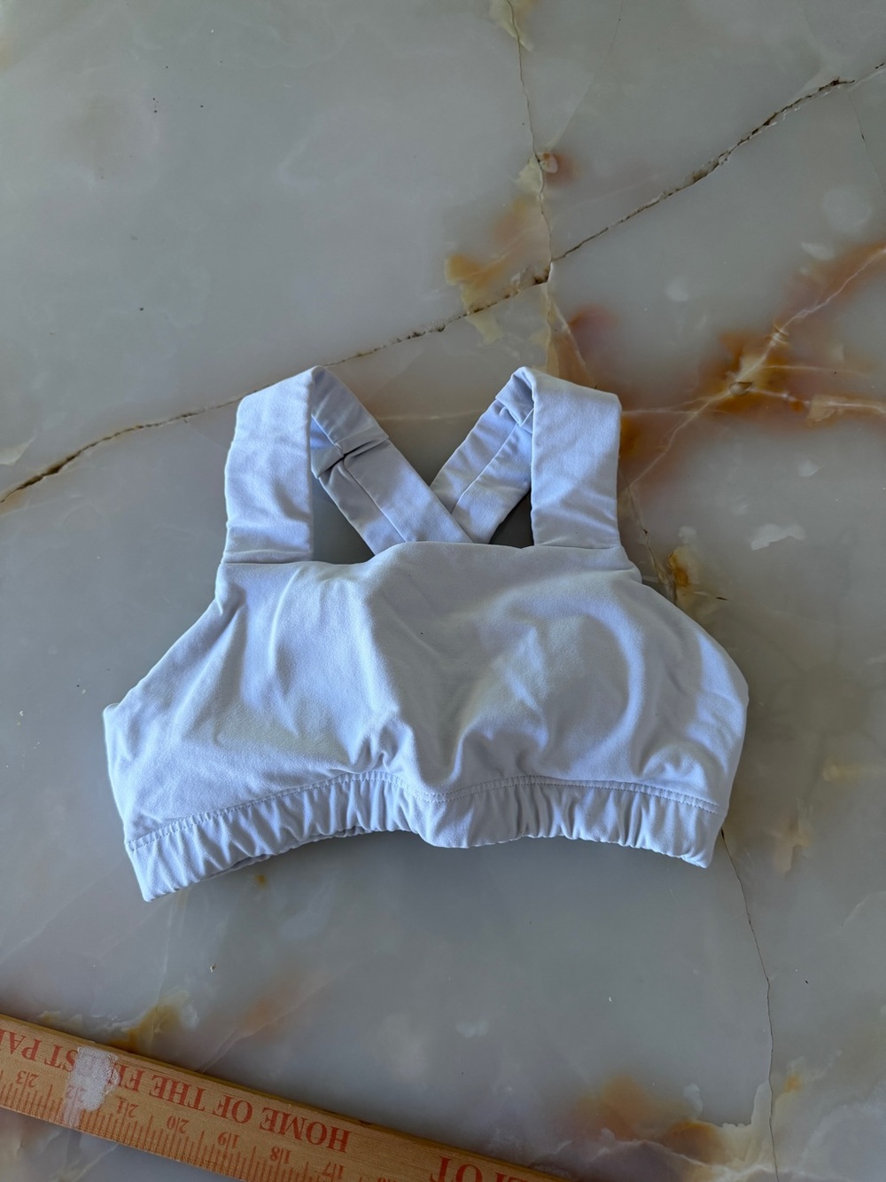 Running Bare White Cross-Back Bralette